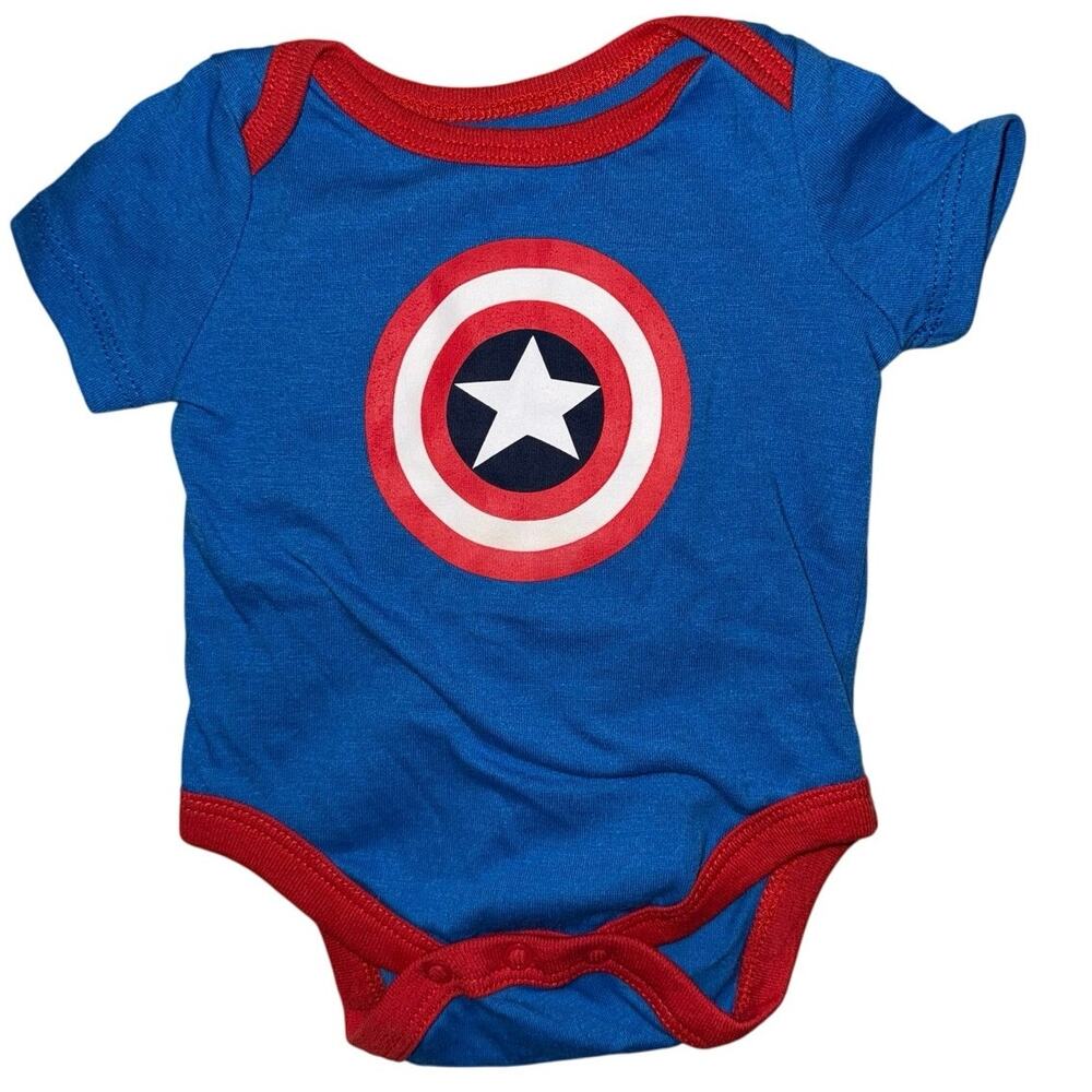 Marvel Kids Captain America Baby One Piece onesie infant super hero Size Newborn